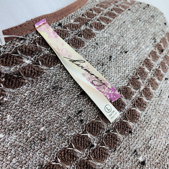 Harmony Brown Patterned Waterfall Sweater Jacket - Picture 6 of 8